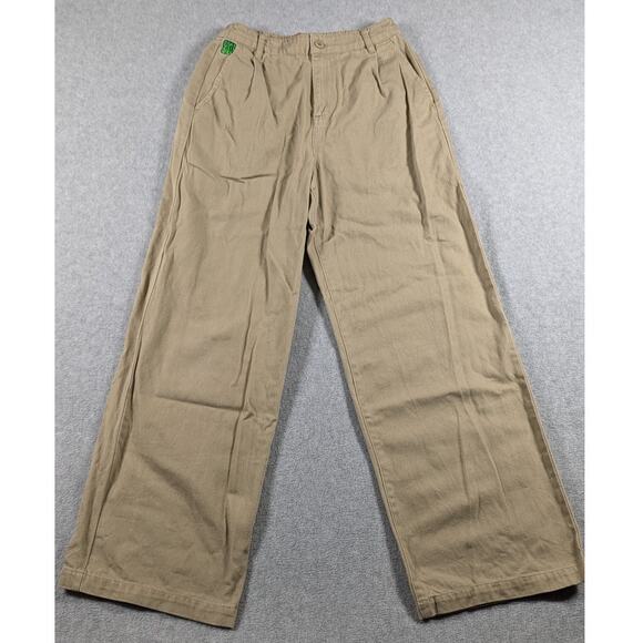 EMPYRE Women Pants Small Tori Y2K Khaki Twill Canvas Baggy Relax Khaki - Picture 1 of 10
